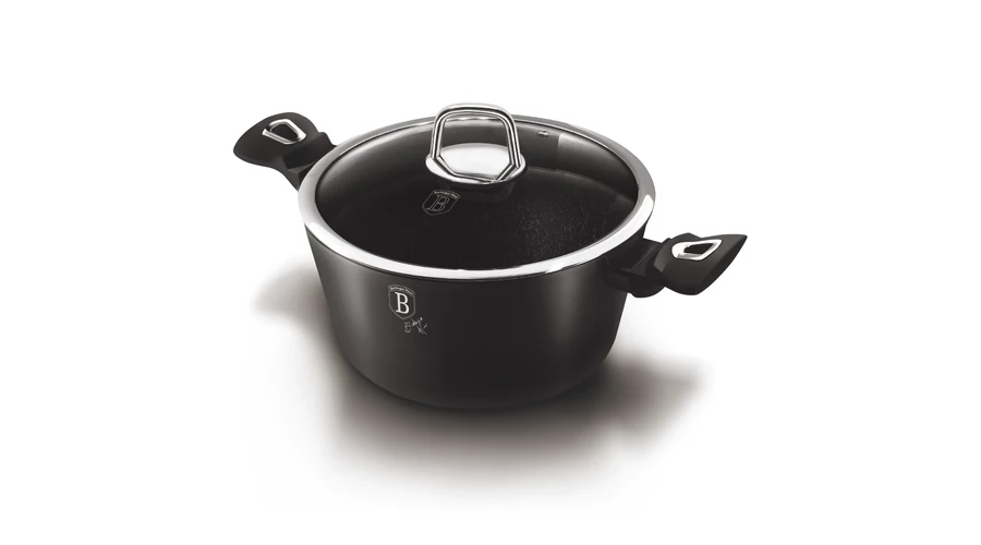 Berlinger Haus Black Silver magas l�bas m�rv�ny bevonattal, fed�vel, 20 cm